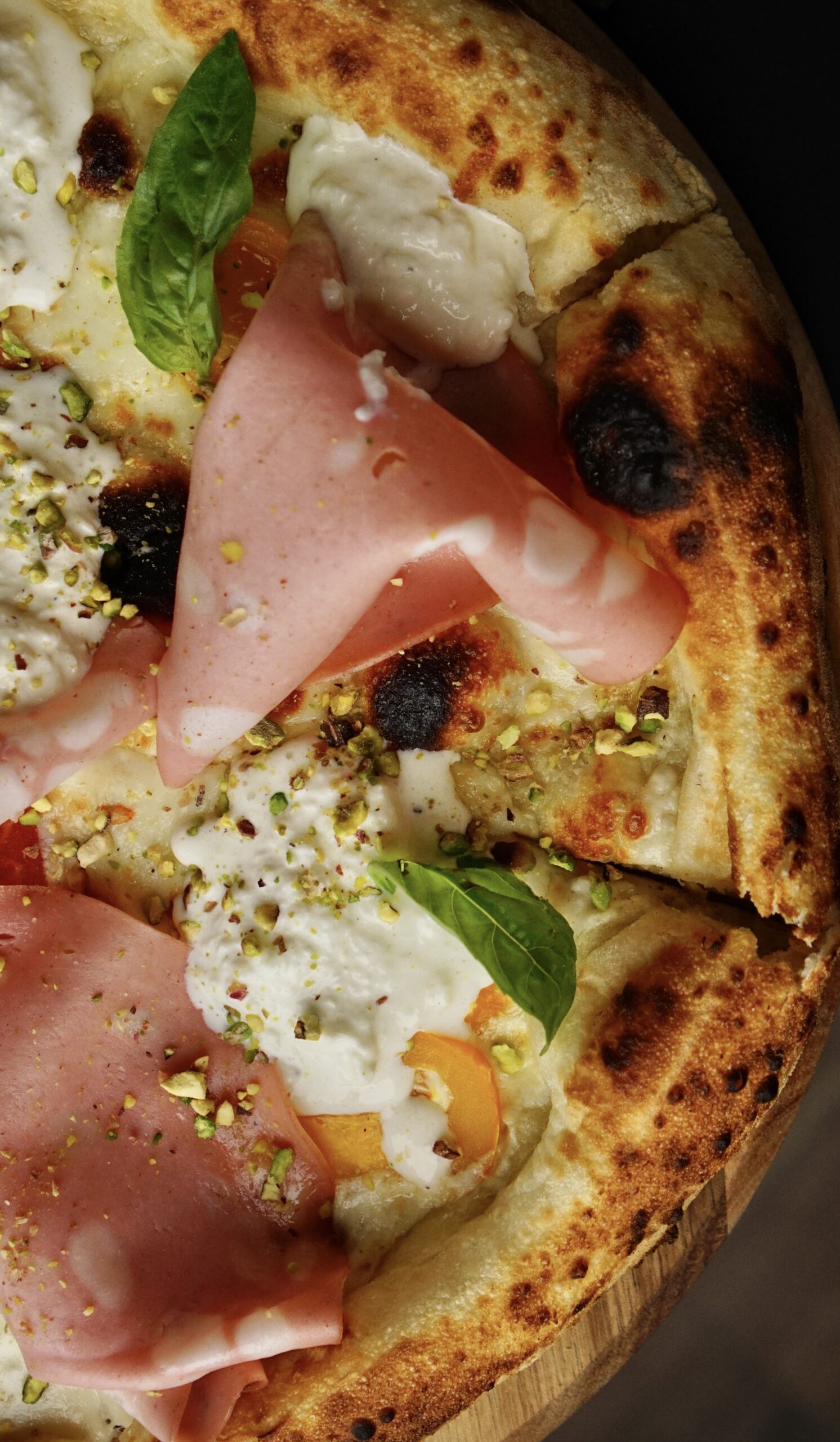 Pizza with mortadella